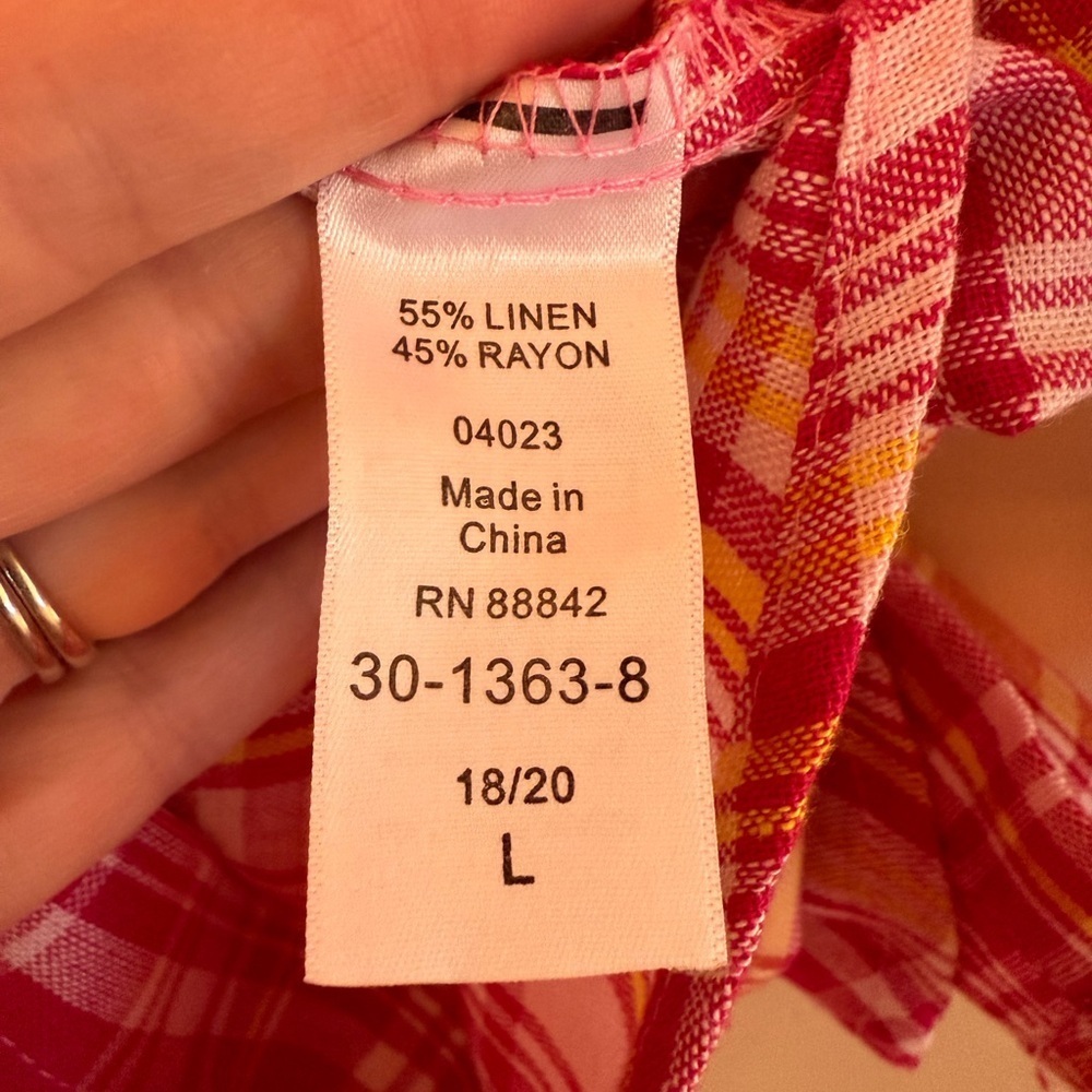 Woman Within Red - Blue Plaid Casual Shirt Set Of 2 Bundle - Picture 6 of 8